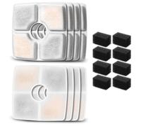 Cpolebev Replacement Filters Sponges for 84oz/2.5L Automatic Pet Fountain Cat Water Fountain Filter Triple Filtration 8PCS