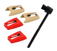 Cpolebev Replacement Stylus Turntable Needles with 1Pcs Stylus Cleaning Brush, Replacement for LP Vinyl Phonograph