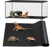Cpolebev Reptile Mat,Reptile Terrarium Substrate Liner for Leopard Gecko, Lizard,Snake,Tortoise,Reptile Flooring 18x72 Inch Black