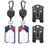 Cpolebev Retractable Badge Holder and Heavy Duty Carabiner Keychain Tactical ID Badge Reel with 32in Retractable Cord Bearing Easy to Use