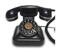 Cpolebev Retro Style Wired Dial Telephone Plug-in Home Fixed Landline Antique European Office Telephone Fashion Decoration Black