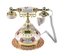 Cpolebev Retro Vintage Antique Style Floral Ceramic Home Decor Desk Telephone Phone