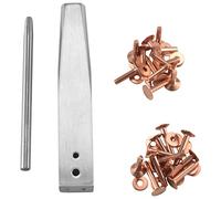 Cpolebev Rivet and Burr with Burr Setter Copper Rivet Fastener Install Setting Tool and Hole Punch Cutter