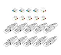 Cpolebev RJ45 Cat7 Connectors Tool-Free Reusable Shielded Ethernet Termination Plugs, Internet Plug, Fast Field Installation