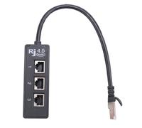 Cpolebev RJ45 Male to 3 RJ45 Female Port Network Extender Cable Splitter LAN Ethernet