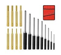 Cpolebev Roll Pin Punch Set Punch Removing Repair Tools Including Brass Pin Punches, Steel Pin Punches with Storage Pouch
