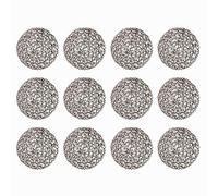 Cpolebev Round Paper Fiber Woven Place Mats Decorative Braided Natural Mat Holidays Parties Decor 15 inch Set Of 12 (Coffe)