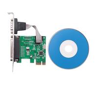 Cpolebev RS232-232 Serial Port COM & DB25 Printer Parallel Port to PCI-E PCI Express Card Adapter Converter WCH382L Chip