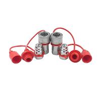 Cpolebev -S4-04 1/2inch NPT ISO5675 Hydraulic Quick Connect Silver Hydraulic Quick Connect Set Carbon Steel Hydraulic Quick Connect Set Tractor Hydraulic Coupler Agricultural Quick Disconnect Coupl