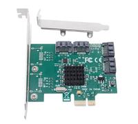Cpolebev SATA PCIE Expansion Card Adapter PCI Express X1 to 4 Port SATA3.0 Controller 88SE9215 Chip PCI E PCI-E SATA 3 Multiplier