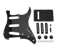 Cpolebev Set Of 3 Ply Black 11 Hole Sss Guitar Pickguard Strat Back Plate Pickup Covers Knobs Guitarra Tips Guitar Parts & Accessories-52 x 52 x 52Mm
