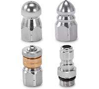 Cpolebev Sewer Jetter Nozzle for Pressure Washer,Drain Cleaning Tips,Rotating Button Nose with 1/4 inch Quick Connect,5000PSI