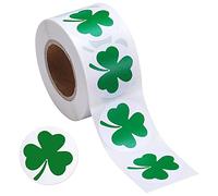 Cpolebev Shamrock Roll Stickers Shamrock Stickers 1-1/2 Inch Adhesive Label for Irish Decoration and Craft