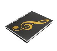 Cpolebev Sheet Music Folder, 60 Pages, Sheet Music Holder,Fits Letter Size A4, Writable & Detachable Choir Folder (Black) Easy Install Easy to Use