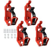 Cpolebev Shovel Mount for Roof Rack, Metal Rubber Clamps, Wall Mounting Brackets, Quick Release Holder Mount Kit(4 Pcs) Red Easy to Use