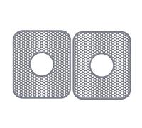 Cpolebev Silicone Sink Mat, 2 Pack Sink Protectors for Kitchen Sink with Center Drain, Folding Non-Slip Heat Sink Mat