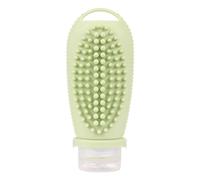 Cpolebev Silicone Travel Refillable Empty Bottle with Cleansing Brush Portable Shampoo Bottles for Travel, A