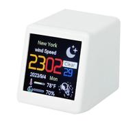 Cpolebev Smart WIFI Weather Station Clock DIY Cute GIF Animations Desktop Decoration Electronic Album Function MINI Clock B Easy Install