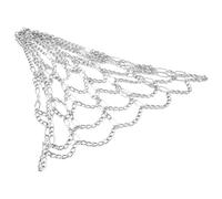 Cpolebev Sport Iron Chain Basketball Net Outdoor 12 Loops Standard Heavy Duty Basketball Goal Replacement Net,Silver