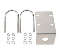 Cpolebev Stainless Steel Antenna Mount Bracket with U Style Bolts for Ham UHF VHF CB Cellular Trucker Antenna Use Accepted