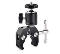 Cpolebev Super Clamp with 360° Mini Ball-Head Quick Release Clamp Bracket Tripod Mount 1/4 Screw Clip for DSLR Camera