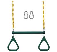 Cpolebev Swing Sets for Backyard-Set Includes 18Inch Trapeze Swing Bar & 48Inch Heavy Duty Chain with Locking Carabiners (Green)