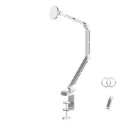 Cpolebev Tablet Stand Desktop Support Stand Phone Holder 360° Rotating Folding Office Fixing Magnetic Bracket Silvery
