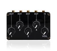 Cpolebev TM400 Mini 4 Channel Stereo Line Mixer Audio Mixer 4In1Out for Studio Recording Low Noise Small & Sophisticated Audio Passive Mixer