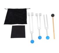Cpolebev Tuning Fork Set (128Hz, 256Hz, 512Hz),for Sound Healing, Meditation, Therapy,Reliever Stress Easy Install,Silver