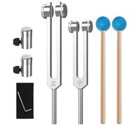 Cpolebev Tuning Fork Set OM136.1hz 256hz Chakra Tuning Energy Forks with Natural Gemstone Feet Suitable for Sound Therapy,Yoga