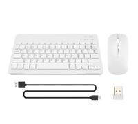 Cpolebev Ultra-Thin Silent Wireless Bluetooth Keyboard and Mouse Set Suitable for Tablet Notebook Bluetooth Keyboard White