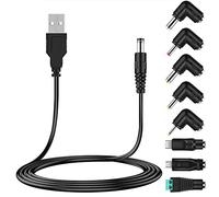 Cpolebev Universal 5V USB Power Cord, USB to Dc Power Cable with 8 Types Connectors for Android Phones, Tablet, Power Bank, Toy