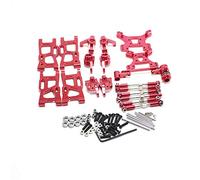 Cpolebev Upgrade Parts for 1: 14 144001 RC Car Metal Steering Swing Arm Base C Rear Hub Seat Servo Pull Rod,Red