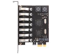 Cpolebev USB 3.0 PCI-E Expansion Card Adapter 7 Ports Hub Adapter External Controller PCI-E Extender PCI Express Card for Desktop