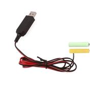 Cpolebev USB 5V to 3V LR03 AAA Dummy Battery Eliminators Cable for Remote Control Radio LED Light 1m