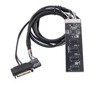 Cpolebev USB2.0 Header Splitter 9 Pin 1 to 4 Extension Hub Splitter with/IDE Interface Cable for PC Mainboard Adapter