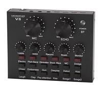 Cpolebev V8 Sound Card Audio Set Interface External Usb Live Microphone Sound Card Bluetooth Function for Computer Pc Mobile Phone Singing Recording
