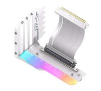 Cpolebev Vertical GPU Mounting Bracket with PCI-E 4.0 X16 Riser Cable Video Card Support Kit 90 Degree Right Angle White