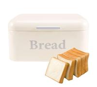 Cpolebev Vintage Bread Box Cupboard Iron Snack Box Desktop Finishing Dust-Proof Storage Box Storage Bin Keeper Food Kitchen Shelf Decor White