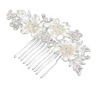 Cpolebev Wedding Bridal Hair Combs Vintage Imitation Crystal Hairpins Prom Jewelry Gold Silver Flower Pattern Hair Accessories Pins Women Silver