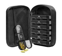 Cpolebev Weekly Pill Organizer Case 3 Times One Day Portable Travel Pill Box with Canvas Bag for Vitamins Medicine