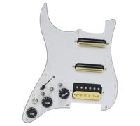 Cpolebev White 3 Ply Left Handed Single Single Double Panel Pickup with Singlecut Wiring Loaded Prewired Swith