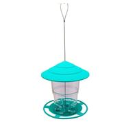 Cpolebev Wild Bird Feeder, Outside Squirrel Proof Bird Feeder, Hanging Wild Bird Feeder with Round Shaped Roof Green Easy Install Easy to Use