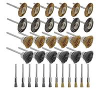 Cpolebev Wire Brush Set 36 Pieces/Set, Brass and Wire Brush Set, Rotating Tool Accessories for Polishing and Cleaning Tools