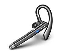 Cpolebev Wireless Bluetooth Headset Hands Free Single Ear Headphone Noise Cancelling Microphone for Office/Driving A