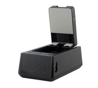Cpolebev Wireless Bluetooth Speaker with Loud Alarm Clock Cell Phone Stand TF Card Reader HD Surround Sound Easy to Use (Black)