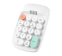 Cpolebev Wireless Number Pad, Typewriter Retro Keypad, Numeric Keypads Numpad 18 Keys 2.4 GHz Bluetooth Mini Keyboard(White)