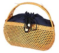 Cpolebev Women Bamboo Bags Bohemian Female Summer Beach Handbag Lady Vintage Rattan Knitted Bag Hollow Handmade Woven Basket Tote