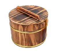 Cpolebev Wooden Barrels with Lid Rice Bowl Beer Bar Photography Props Insulated Stainless Steel Rice Bucket Insulated Tableware B Easy to Use 18cm