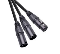 Cpolebev XLR Splitter Cable, 3 Pin XLR Female to Dual XLR Male Patch Y Cable Balanced Microphone Splitter Cord Audio Adaptor-50cm